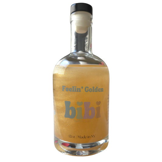 Bottle of 'Feelin' Golden bibi' on a white background